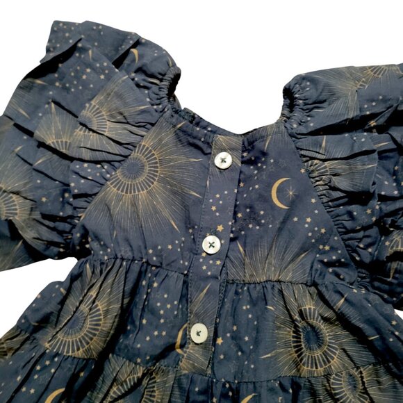 Kate Quinn Long Sleeve Tiered Ruffle Midi Dress Eye in the Sky Print Size 6-12M - Picture 9 of 12